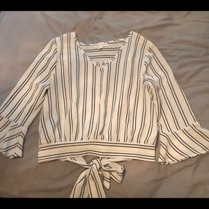 Striped work blouse